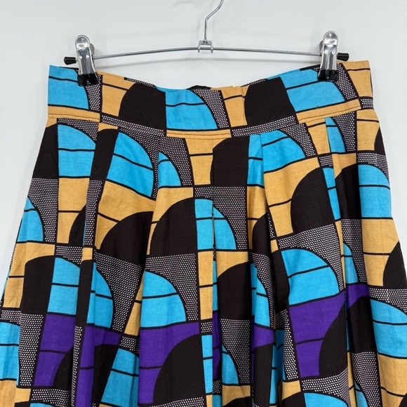 Francis + Benedict Moubarak Art Deco Art to Wear Midi Pleated A-Line Skirt S - Picture 7 of 10